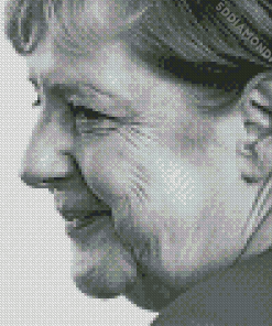 Black And White Angela Merkel Side Profile Diamond Painting