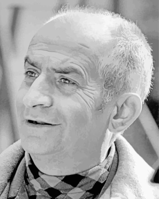 Black And White French Actor Louis De Funes Diamond Painting