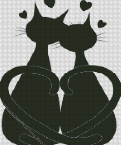 Black Cat Love Diamond Painting