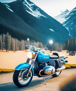 Blue Motorcycle Diamond Painting