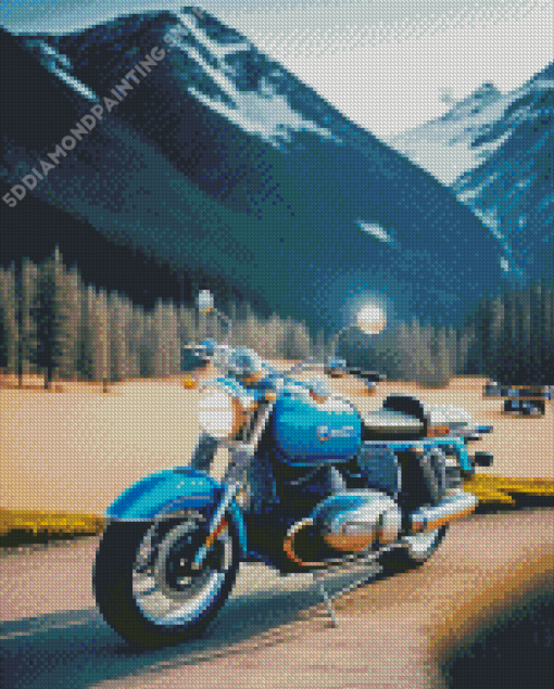 Blue Motorcycle Diamond Painting