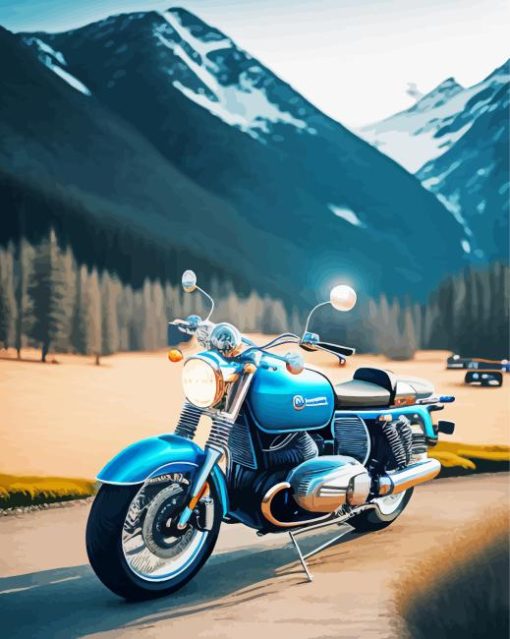 Blue Motorcycle Diamond Painting