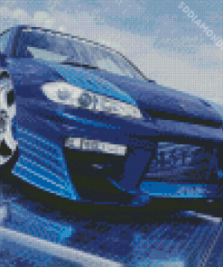 Blue Nissan S15 Sport Car Diamond Painting