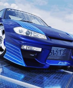 Blue Nissan S15 Sport Car Diamond Painting