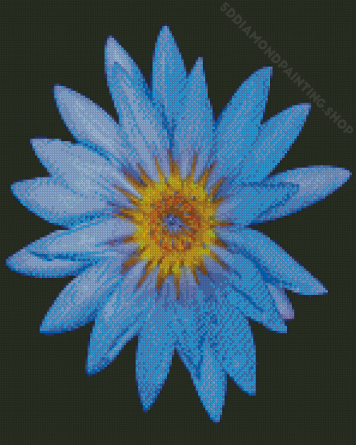 Blue Water Lily Flower Diamond Painting