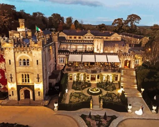 Cabra Castle Kingscourt At Night Diamond Painting