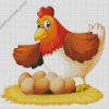 Cartoon Chicken With Eggs Diamond Painting