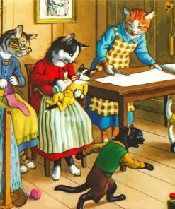 Cats In A Sewing Room Diamond Painting