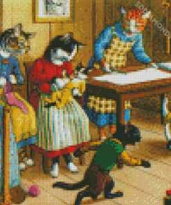 Cats In A Sewing Room Diamond Painting