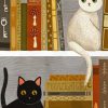 Cats On Bookshelf Art Diamond Painting