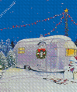 Christmas Vintage Trailer Diamond Painting