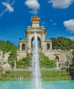 Ciutadella Park Waterfall Diamond Painting