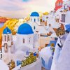 Cat In Greece Santorini Island Diamond Painting