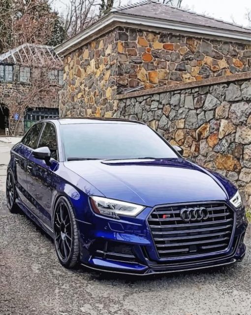 Dark Blue Audi A3 Diamond Painting