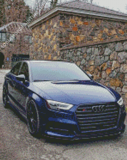 Dark Blue Audi A3 Diamond Painting