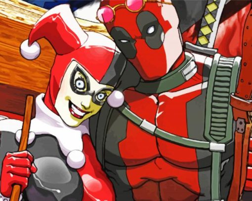 Deadpool And Harley Quinn Couple Diamond Painting