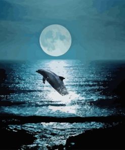 Dolphin At Night Diamond Painting