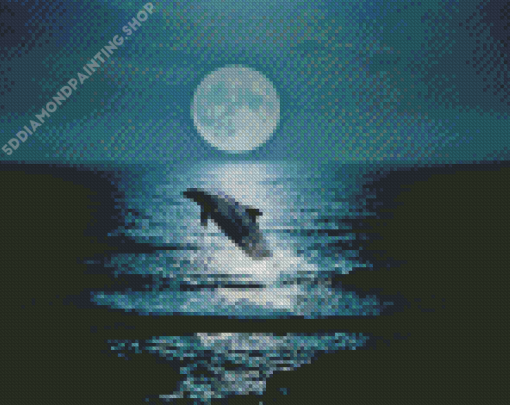 Dolphin At Night Diamond Painting