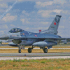 F 16 Fighting Falcon In The Runway Diamond Painting