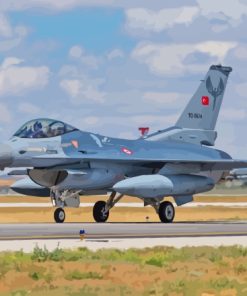 F 16 Fighting Falcon In The Runway Diamond Painting