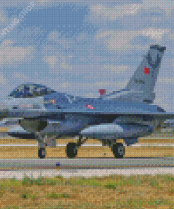 F 16 Fighting Falcon In The Runway Diamond Painting