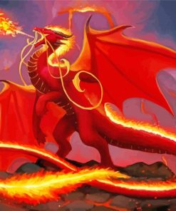 Fantasy Fire Dragon Diamond Painting