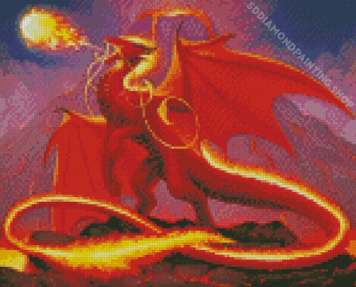 Fantasy Fire Dragon Diamond Painting