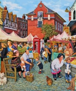 Farm Market Village Diamond Painting