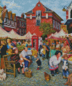 Farm Market Village Diamond Painting