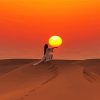 Girl On Sand Dunes Holding Sun Diamond Painting