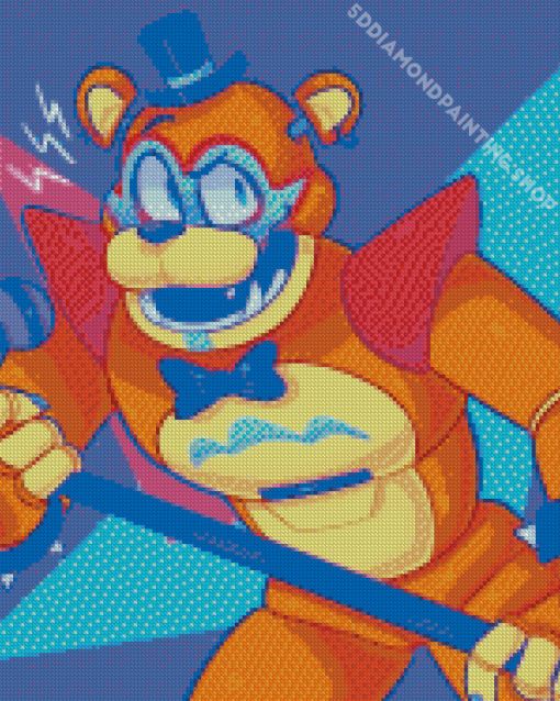 Glamrock Freddy Video Game Diamond Painting