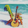 Guitar At Beach Diamond Painting