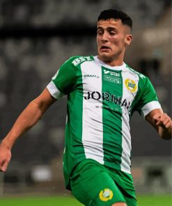 Hammarby Fotboll Player Playing Football Diamond Painting