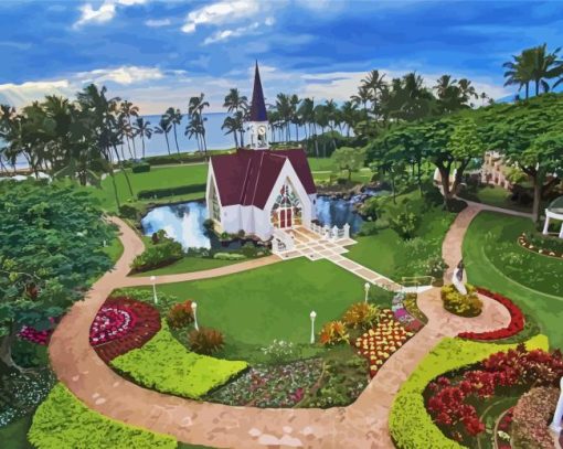 Hawaii Wailea Church Diamond Painting