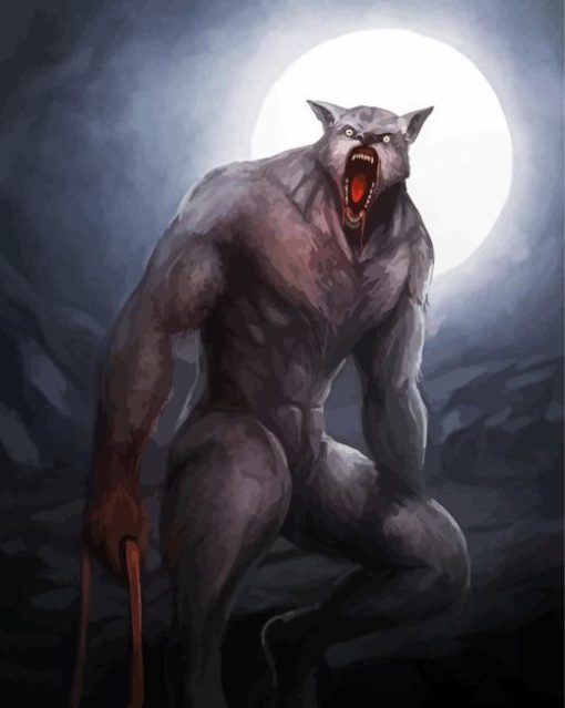 Hungry Werewolf With Moon Diamond Painting