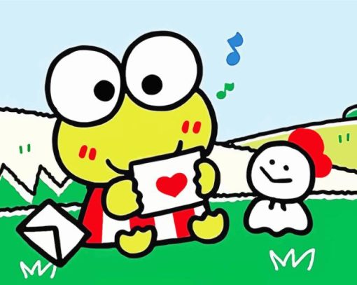 Keroppi Holding Love Letter Diamond Painting