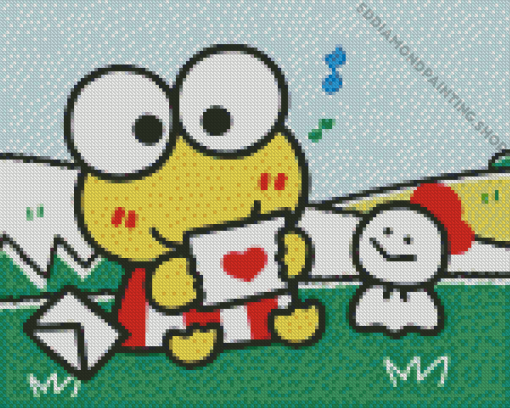 Keroppi Holding Love Letter Diamond Painting