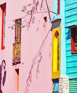 La Boca Argentina Buildings Diamond Painting