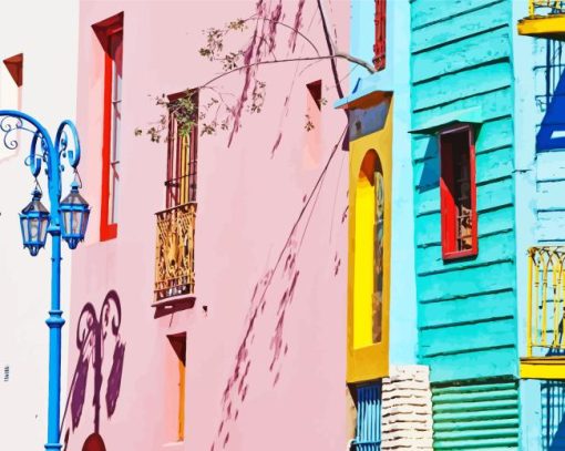 La Boca Argentina Buildings Diamond Painting