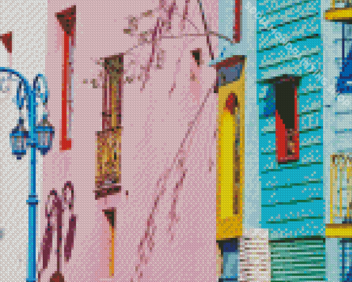 La Boca Argentina Buildings Diamond Painting