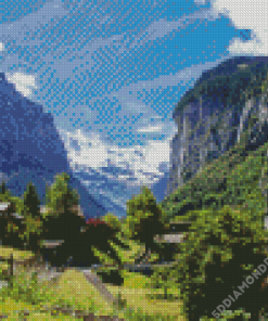 Lauterbrunen Waterfall Diamond Painting