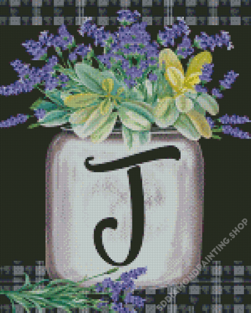 Letter J Diamond Painting