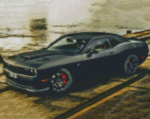 Matte Black Hellcat Srt Diamond Painting