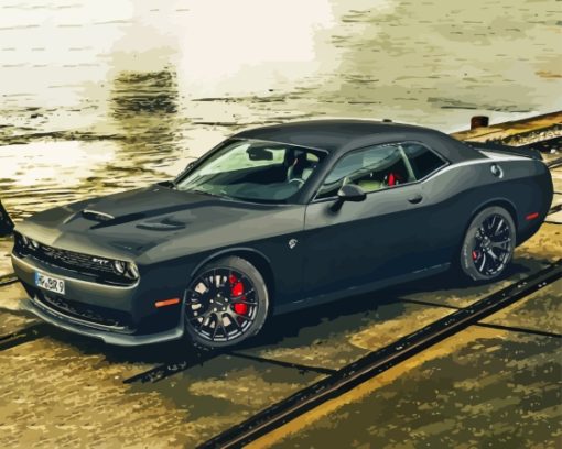 Matte Black Hellcat Srt Diamond Painting