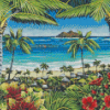 Palm Trees And Flowers Diamond Painting