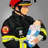 Paramedic Fire Man Diamond Painting