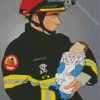 Paramedic Fire Man Diamond Painting