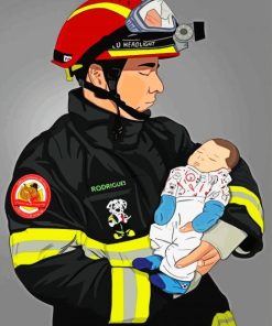 Paramedic Fire Man Diamond Painting