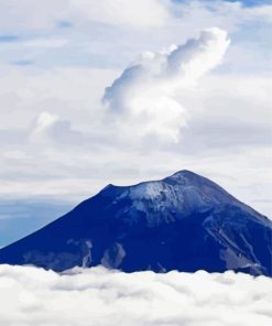 Popocatepetl With Clouds Diamond Painting