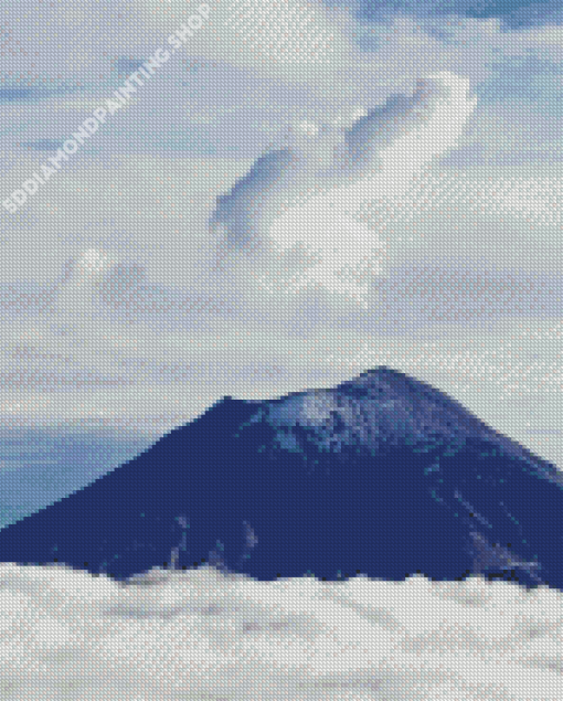 Popocatepetl With Clouds Diamond Painting